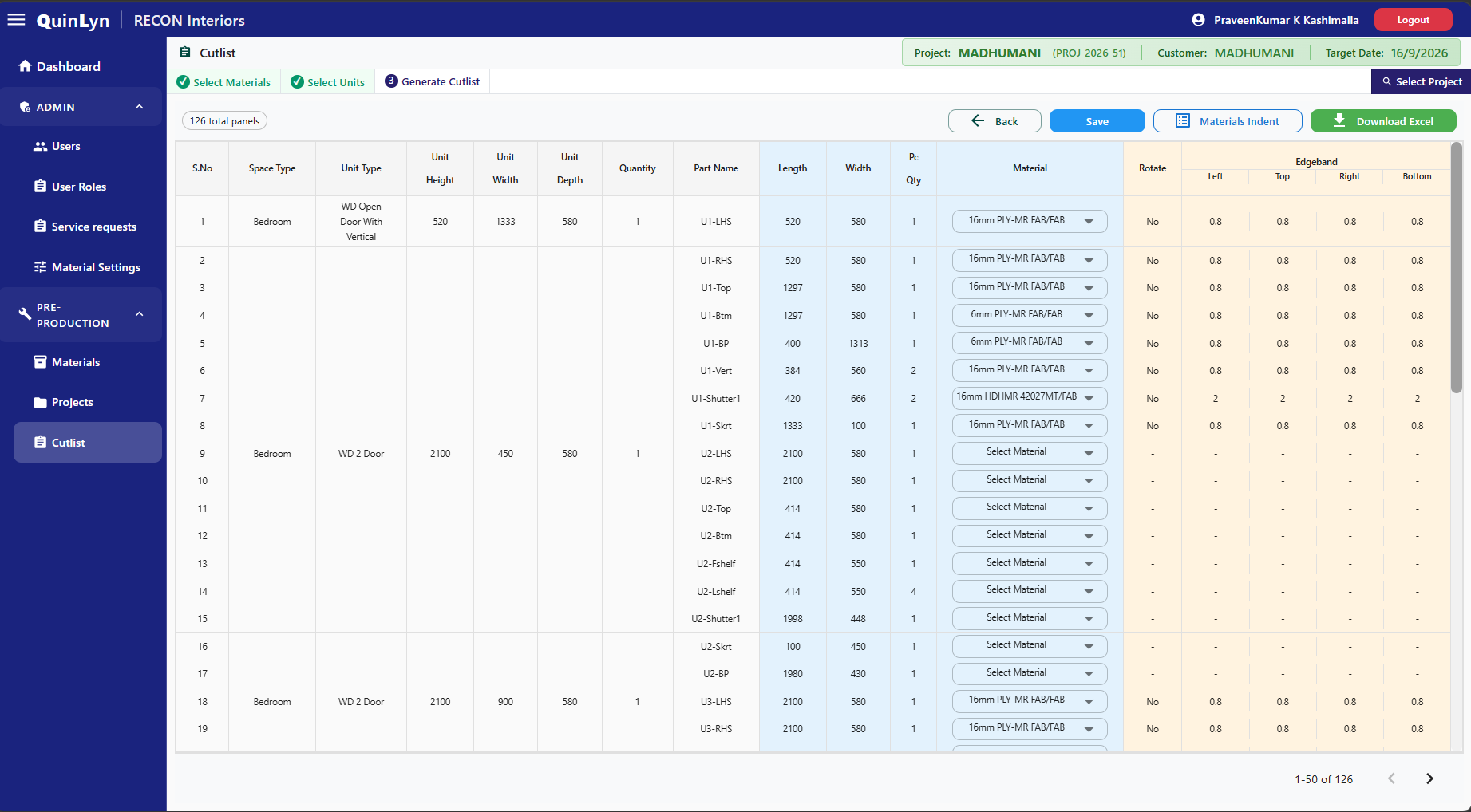 QuinLyn cutlist — generate production-ready cutlist with panel dimensions